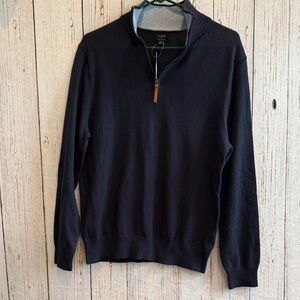 J. Crew Men's Dark Blue Zip-Up Sweater